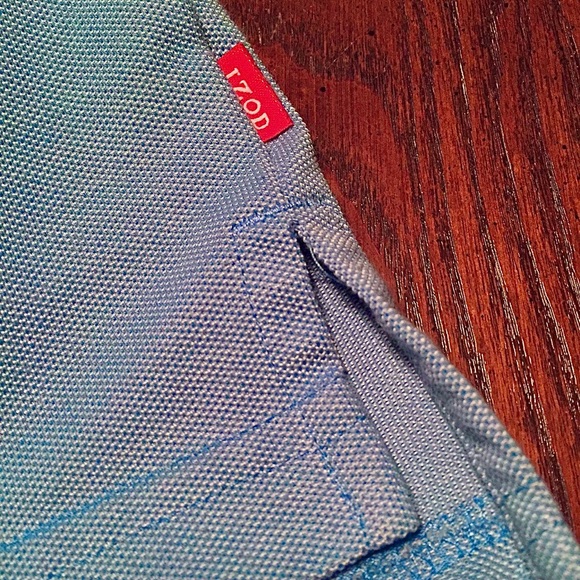 IZOD Golf Polo DRI FIT Sport Chaps Logo Light Blue - Picture 3 of 4